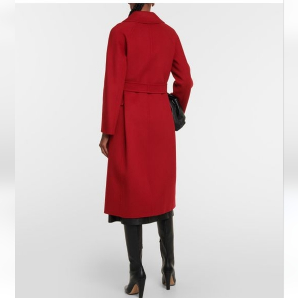 Herno luxury wool belted long jacket in vibrant red size Large - Picture 13 of 13